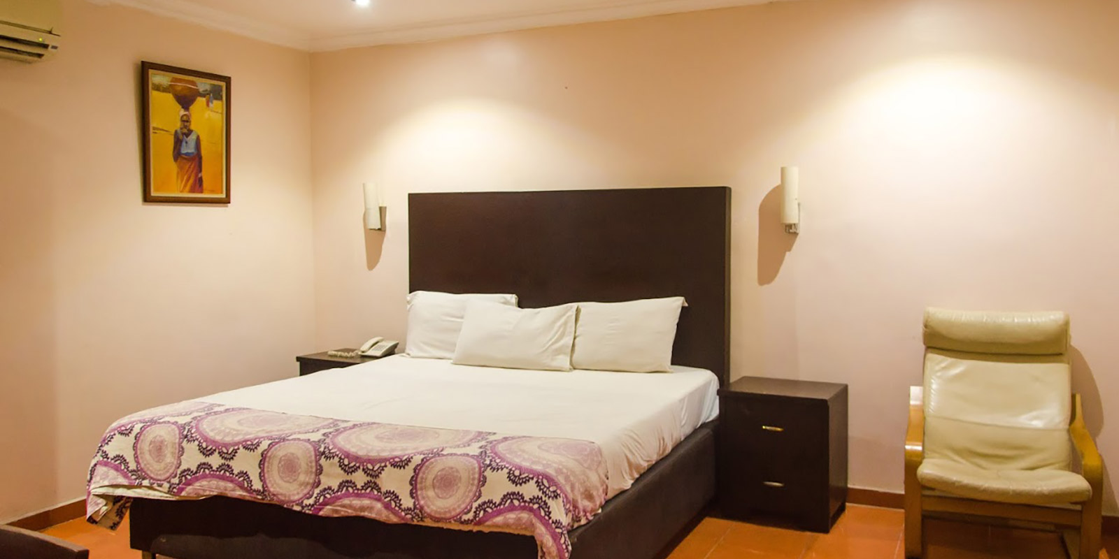Guest room at Heights Hotels Victoria Island